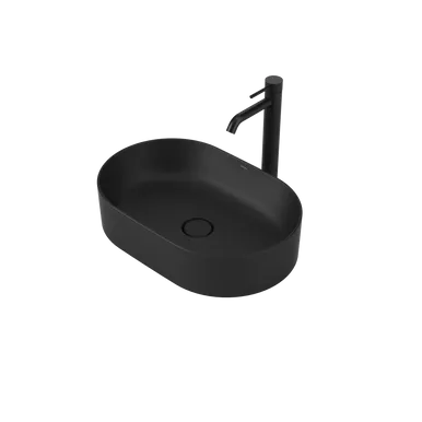 Liano II 530mm Pill Above Counter Basin In Matte Black By Caroma