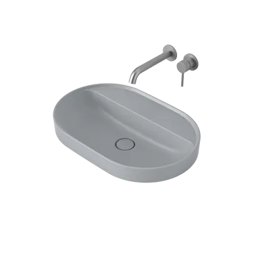 Liano II 600mm Pill Inset Basin With Tap Landing (0 Tap Hole) Matte (Special Order) In Grey By Caroma