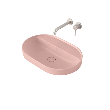 Liano II 600mm Pill Inset Basin With Tap Landing (0 Tap Hole) Matte (Special Order) In Pink By Caroma