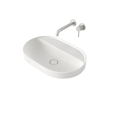 Liano II 600mm Pill Inset Basin With Tap Landing (0 Tap Hole) In Matte White By Caroma