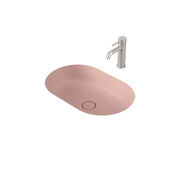 Liano II 580mm Pill Under/Over Counter Basin Matte (Special Order) In Pink By Caroma