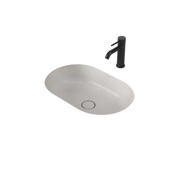 Liano II 580mm Pill Under/Over Counter Basin Matte Speckled (Special Order) In Matte White By Caroma