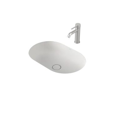 Liano II 580mm Pill Under/Over Counter Basin In Matte White By Caroma