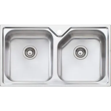 Nu-Petite Double Bowl Sink 1 Tap Hole | Made From Stainless Steel By Oliveri