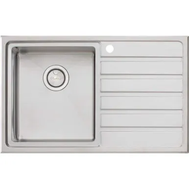 Apollo Single Left Hand Bowl Sink With Drainer 800mm X 500mm 1 Tap Hole | Made From Stainless Steel By Oliveri
