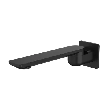 Urbane II Swivel Bath Outlet Square Cover Plate 220mm Spout Matte | Made From Brass In Black By Caroma