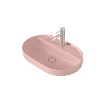 Liano II 600mm Pill Inset Basin With Tap Landing (1 Tap Hole) Matte (Special Order) In Pink By Caroma