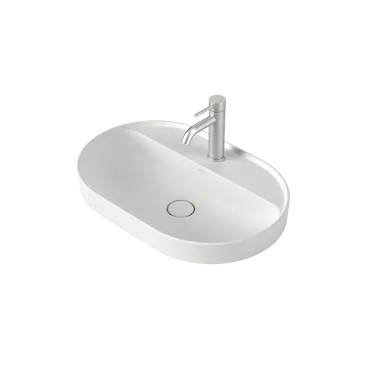 Liano II 600mm Pill Inset Basin With Tap Landing (1 Tap Hole) In Matte White By Caroma