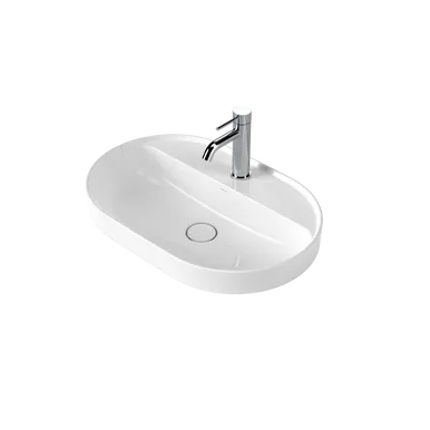 Liano II 600mm Pill Inset Basin With Tap Landing (1 Tap Hole) In White By Caroma