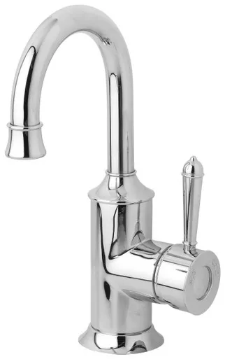Nostalgia Hob Basin Mixer Gooseneck Spout 4Star | Made From Brass In Chrome Finish By Phoenix