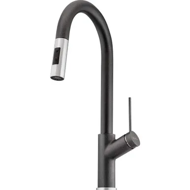 Vilo Sink Mixer With Pull-Out Spray Santorini/Chrome | Made From Brass In Black/Chrome Finish By Oliveri