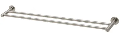Radii Towel Rail Double 800mm Round Plate In Brushed Nickel By Phoenix