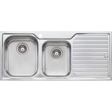 Diaz 1 & 3/4 Bowl Topmount Sink With Drainer Left Bowl 1 Tap Hole | Made From Stainless Steel By Oliveri