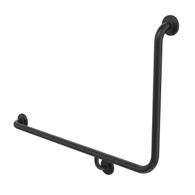 Care Support Grab Rail 90 Degree 960X600 Angled Left Matte | Made From Rubber In Black By Caroma