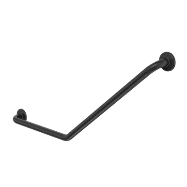 Care Support Grab Rail 140 Degree 450X700 Angled Left Matte | Made From Rubber In Black By Caroma