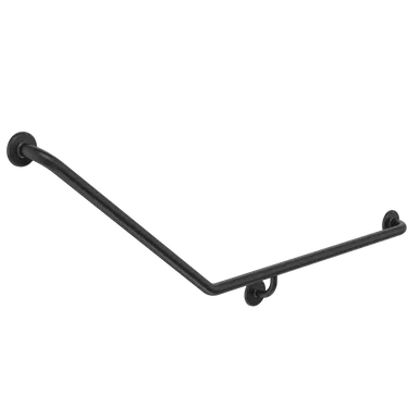 Care Support Grab Rail 140 Degree 870X700 Angled Left Matte | Made From Rubber In Black By Caroma
