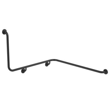 Care Support Grab Rail 90 Degree 1110X1030X600 Angled Left Matte | Made From Rubber In Black By Caroma