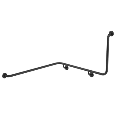 Care Support Grab Rail 90 Degree 1110X1030X600 Angled Right Matte | Made From Rubber In Black By Caroma