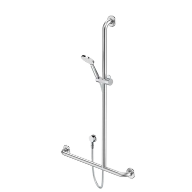Care Support Shower Set With Inverted T Rail Rh Chrome In Chrome Finish By Caroma