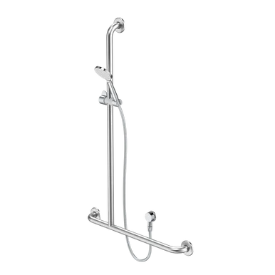 Care Support Shower Set With Inverted T Rail Lh Chrome In Chrome Finish By Caroma
