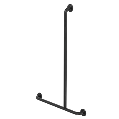 Care Support Grab Rail 1100X700 T-Bar Left Matte | Made From Rubber In Black By Caroma