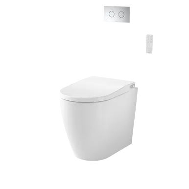 Urbane II Bidet Cleanflush Invisi Series II Wall Faced Toilet Suite In White By Caroma