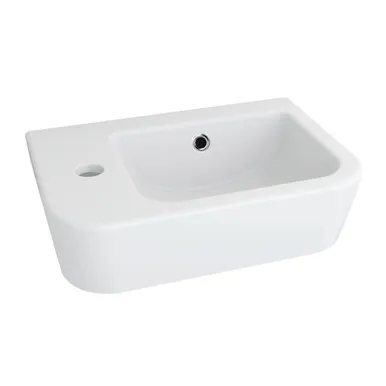 Dublin Powder Room Wall Hung Basin Lh | Made From Vitreous China In White By Oliveri