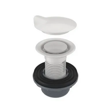 Plug & Waste With Overflow 32-40mm | Made From Plastic In White By Caroma