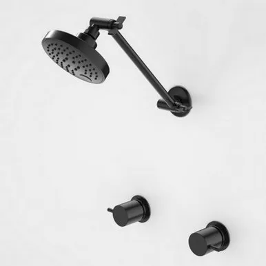 Luna Lever Shower Tap Set 3Star | Made From Metal In Black By Caroma