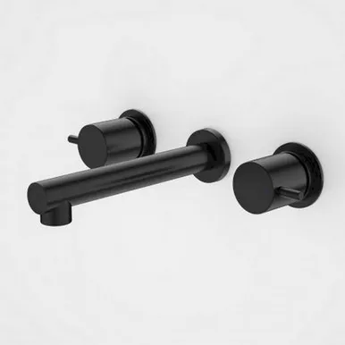 Luna Lever Wall Basin Set 5Star | Made From Metal In Black By Caroma