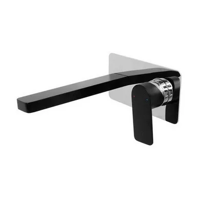 Cosmopolitan Wall Basin Set & Matte Black Spout | Made From Brass In Chrome Finish/Black By ADP