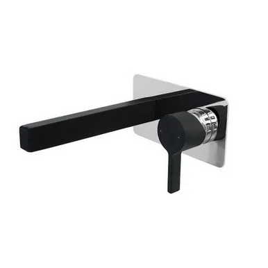 Martini Wall Basin Set Chrome & Matte Spout | Made From Brass In Black/Chrome Finish By ADP