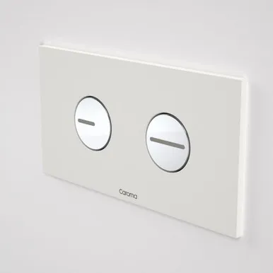 Invisi Series II Round Dual Flush Plate & Buttons Kit In White By Caroma