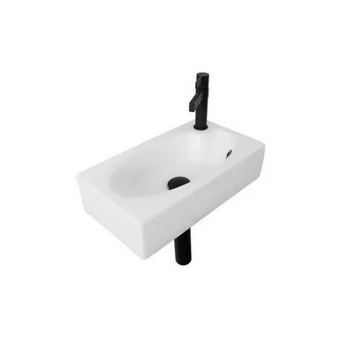 Humphrey Small Space Basin 465mm X 260mm X 140mm Gloss 1 Tap Hole | Made From Ceramic In White/Gloss White By ADP