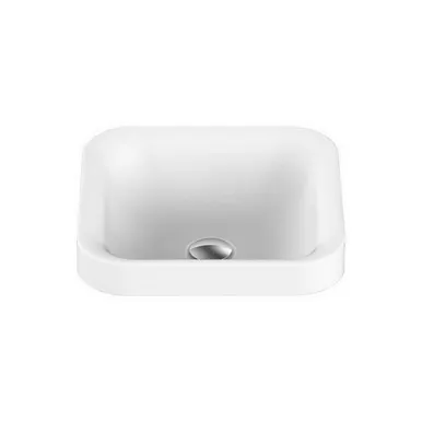 Truth Semi-Inset Basin 370mm X 370mm X 125mm Gloss | Made From Solid Surface In White/Gloss White By ADP