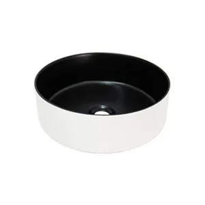 Margot Duo Above Counter Basin 360mm X 360mm X 130mm Matte Black Inside/Matte Outside | Made From Ceramic In White/Black By ADP