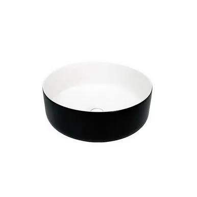 Margot Duo Above Counter Basin 360mm X 360mm X 130mm Matte Inside/Matte Black Outside | Made From Ceramic In White/Black By ADP