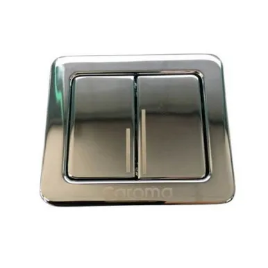 Cube Cistern Button & Bezel Chrome In Chrome Finish By Caroma