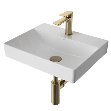 Urbane II Wall Basin 500mm X 400mm X 187mm No Overflow 1 Tap Hole | Made From Ceramic In White By Caroma