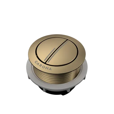 Urbane II Wall Faced Close Coupled Round Cistern Flush Button | Made From Brushed Brass By Caroma