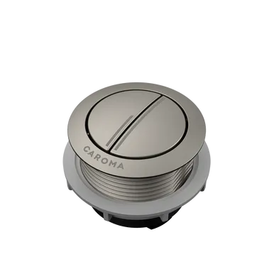 Urbane II Wall Faced Close Coupled Round Cistern Flush Button In Brushed Nickel By Caroma