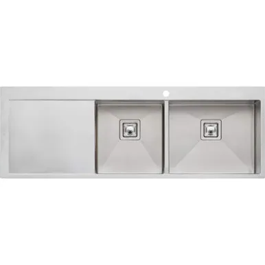 Professional Sink 1& 3/4 Right Hand Bowls 1 Tap Hole With Accessories 1450mm | Made From Stainless Steel By Oliveri