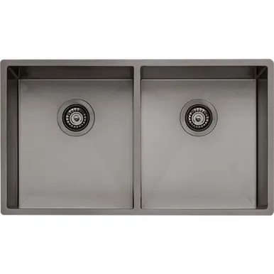Spectra Double Bowl Sink 780mm Nth | Made From Stainless Steel In Gunmetal By Oliveri