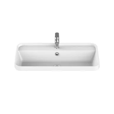Miya Above Counter Semi-Inset Basin 750mm X 390mm X 143mm | Made From Solid Surface In Matte White By ADP