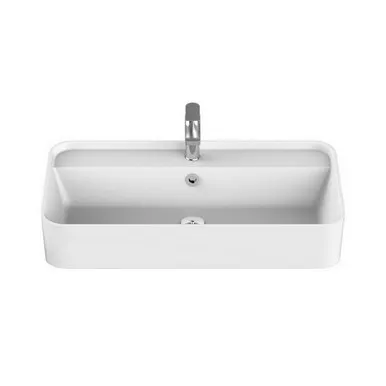Miya Semi-Recessed Basin 750mm X 390mm X 150mm | Made From Solid Surface In Matte White By ADP