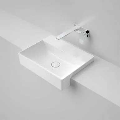 Urbane II Semi-Recessed Basin 500mm X 400mm X 172mm No Tap Hole | Made From Ceramic In White By Caroma