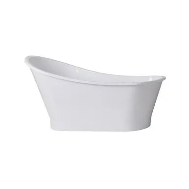 Placido Freestanding Bath 1590mm 280L Gloss | Made From Marble In White/Gloss White By ADP
