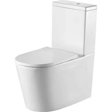 Vienna Rimless Back-To-Wall Toilet Suite 4.5/3L 4Star | Made From Rubber In White By Oliveri