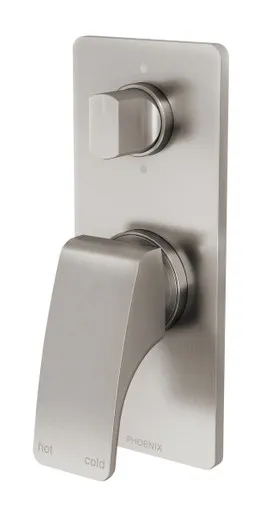 Rush Wall Bath & Shower Diverter Mixer | Made From Brass In Brushed Nickel By Phoenix