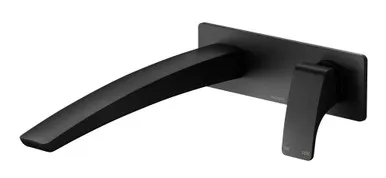 Rush Wall Basin Mixer Set With 230mm Spout 5Star | Made From Brass In Matte Black By Phoenix
